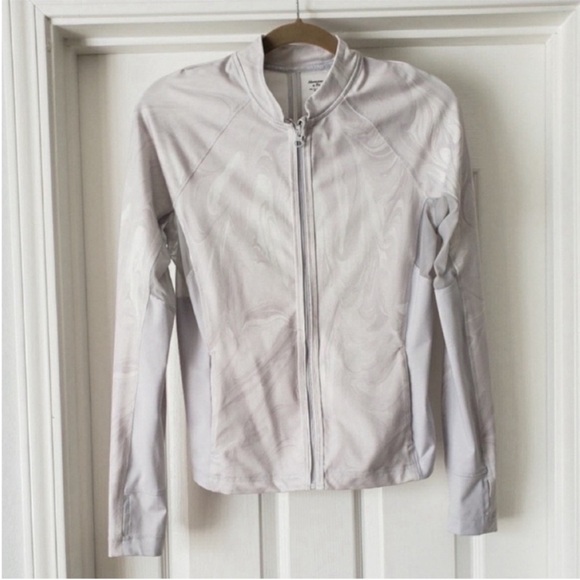 Abercrombie & Fitch 💮 mesh trim marble swirl athletic jacket m - Picture 3 of 5
